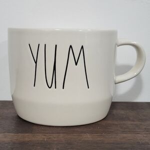 Rae Dunn Cream 'YUM' Mug